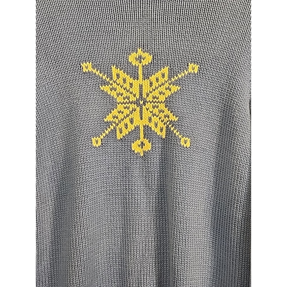 Lands‎ End Chunky Knit Ribbed Snowflake Turtleneck Sweater Women's Large (14-16) - Picture 2 of 6